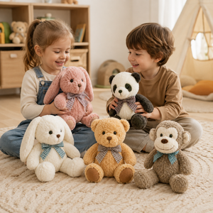 Collection de Peluches Animaux Mignons de Dessins Animés : Lapin, Ours, Chiot – Jouets en Peluche Doux à Câliner, Cadeau pour Enfants, Taille Personnalisée, Décoration de Chambre - Product Image 1