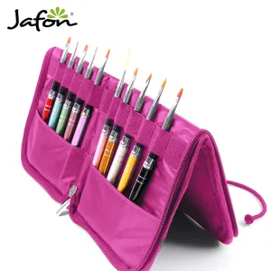Cosmetic Pen Pink Makeup Manicure Nail Brush Holder Storage Case Bag with private label