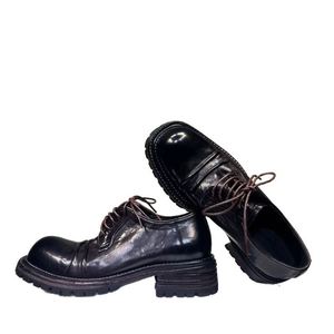 Chaussures Derby montantes pour hommes à lacets, décontractées d'été, à semelle épaisse antidérapante, rehaussantes, en cuir, vente en gros - Product Image 5