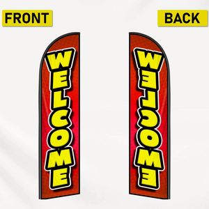 2.5*11.5 FT Welcome High Quality Custom Feather <b>Flags</b> Beach <b>Flag</b> for Beach Party and Advertising Promotions - Product Image 2