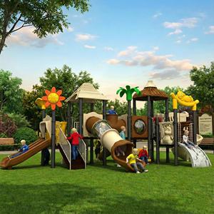 Équipement de terrain de jeu sur le thème du château en plein air, toboggans multi-activités, grimpeurs, pont, tour pour l'école, le parc, la maternelle, les enfants - Product Image 2