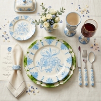 Assiettes en céramique imprimées motif couronne vintage moderne, vaisselle de luxe en porcelaine à bord festonné, pour la restauration et les mariages, vente en gros