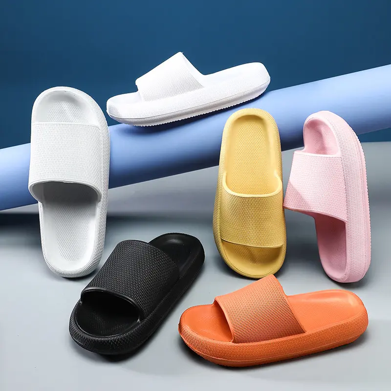 Groothandel Unisex Platform Dikke Zool Kussen Slippers Antislip Vrouwen Mannen Indoor Eco Vriendelijke Zachte Eva Slippers