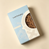 Boîte d'emballage alimentaire personnalisée à bas prix avec logo, pour pâtes italiennes, avec fenêtre en PVC, boîte d'emballage alimentaire pour spaghetti