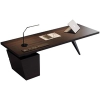 Bureau de direction ergonomique modulaire à pieds géométriques uniques avec tiroir multiprises, table de travail de luxe pour la maison