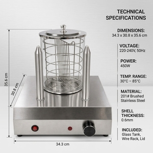 Machine à vapeur électrique professionnelle Marupin pour hot-dogs avec 2 supports chauffe-pains et chauffe-saucisses pour snack-bars et restaurants - Product Image 5