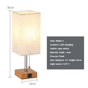 Luz de mesa LED Lámparas de mesa de tela Lámpara de escritorio LED Luz de noche Lámparas de carga inalámbrica Tela nórdica Atenuación de mesa Decoración de dormitorio - Product Image 6