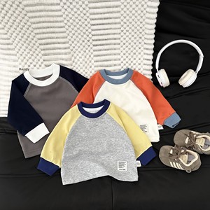 Camiseta de Manga Larga de Algodón para Bebé Zhilan, Estilo Coreano, Traje de Otoño para Bebé, Nuevo Color en Contraste, <span class=keywords><strong>Ropa</strong></span> Cálida que Combina con Todo - Product Image 2