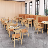 Canapé moderne en bois massif à double paroi semi-circulaire personnalisé pour restaurant occidental, restauration rapide, école, hôtel, table de cantine, chaise