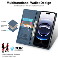 Étui portefeuille magnétique en cuir pour iPhone 18 17 Air 16E 16 Pro Max 15 14 13 12 11 XS XR Max 8 7 Plus avec porte-cartes et housse de téléphone
