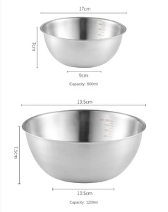 DFU246 ขนาด 7-8 นิ้ว ความจุ 800-1000 มล. อุปกรณ์เสริมอื่นๆ ชามผสม ชามสลัด กระทะผสมไข่ มีสเกลวัด - Product Image 1