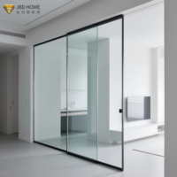 Système de porte coulissante en aluminium insonorisée pour intérieur moderne, double vitrage, verre trempé, isolation thermique, cave à vin, hôtel