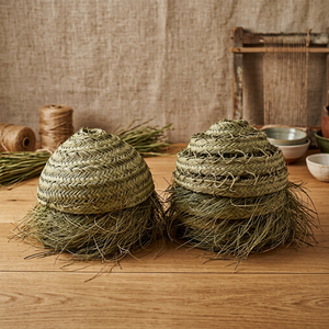 Handmade Bamboo Woven Straw Lamp Covers Natural Traditional Craft Home Decoration - Product Image 3