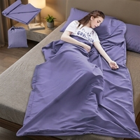 Doublure de sac de couchage en nylon de type enveloppe WQ, rembourrée en coton, 3 saisons, grande taille, portable, pour hôtel, drap de couchage léger pour adulte