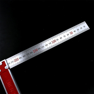 Regla cuadrada de acero con mango de aluminio de 300 mm, base roja, regla angular de metal para herramientas de medición de carpintería - Product Image 2