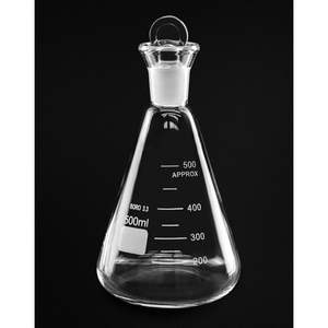 Frasco Erlenmeyer de Vidrio Borosilicato de 500ml, Pared Gruesa, Conexión Cónica Estándar 24/29, Tapón de Yoduro Resistente, Garantía de 2 Años - Product Image 3