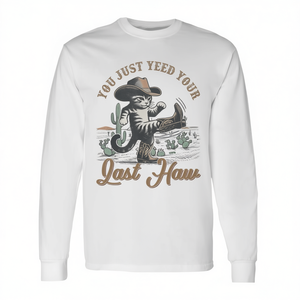 Camiseta de manga larga Western Cat Cowboy con diseño You Just Yeed Your Last Haw - Product Image 2