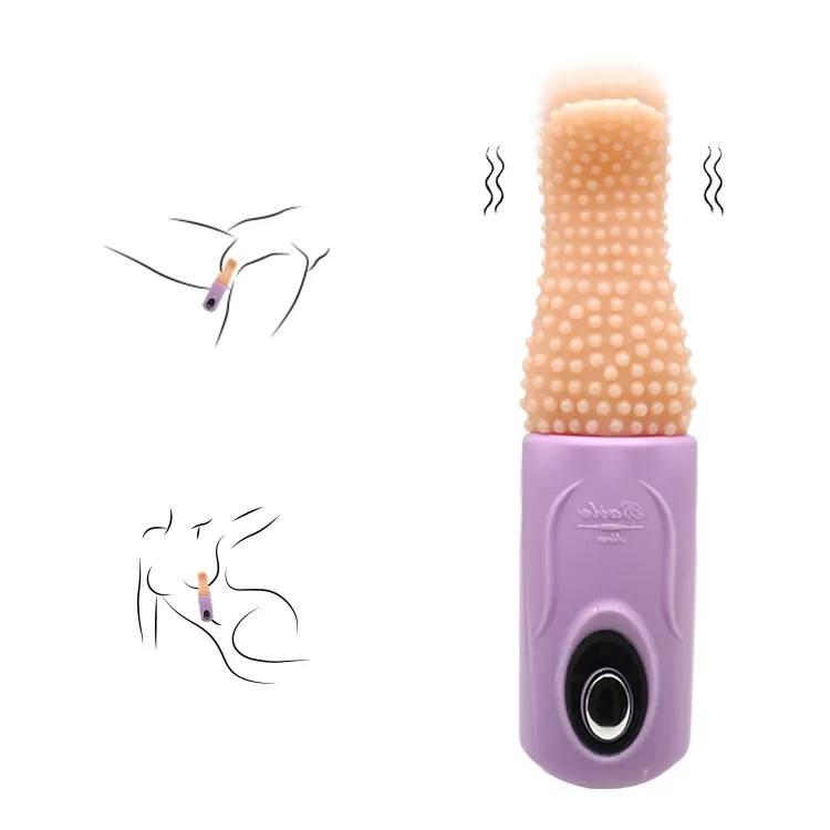 Masturbator pemijat lidah g-spot wanita, Vibrator silikon lembut tahan air Stimulator lidah fleksibel