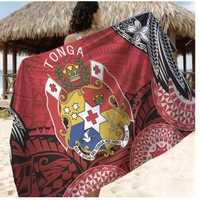 Tissu brocart à motifs floraux peints à la main, style Tonga, du Sud-Occidental Pacifique, en coton et viscose, jupe longue de plage bohème Lavalava