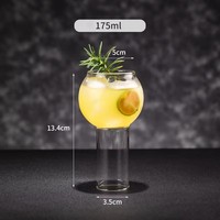 Copas de Vino de Borosilicato al por Mayor, Hechas a Mano, Diseño Moderno, 175 ml, Resistentes al Frío, de Pared Simple, Libres de BPA, para Cócteles