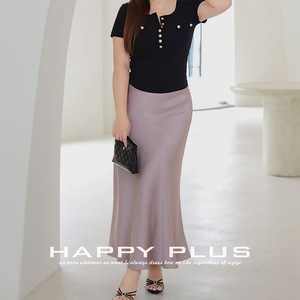 Falda Midi de Cintura Alta Runqi N9214, Color Sólido, Satén Sintético Acetato, Estilo Fluido y Ajustado, Corte de Cola de Pez, Falda para Mujer - Product Image 2