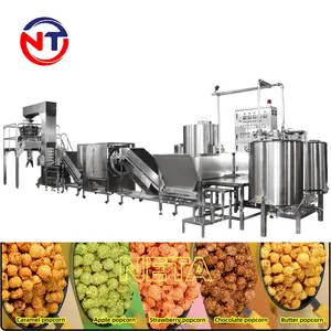 Automatic popcorn machine commercial gas production line with electric coating flavored popcorn