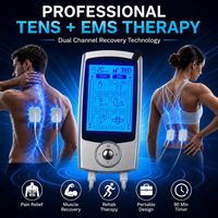 Appareil de massage électrique rechargeable noir et argenté avec télécommande sans fil, modes réglables, pour massage musculaire et corporel à domicile