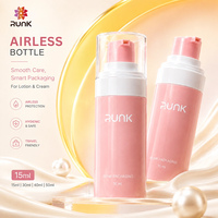 Flacon pompe airless sous vide 15 ml, emballage cosmétique vide, impression couleur du logo, conteneur pour sérum, crème, soins de la peau