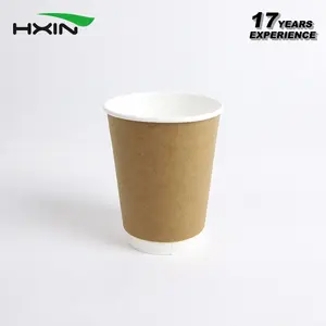 Paper Cups For Coffee Disposable Double Wall Hot Cup Paper 6oz 7oz 8oz 12oz Kraft Biodegradable Coffee Cup Paper Cups For Hot Drinks