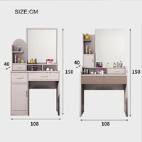 Table de toilette moderne et simple pour chambre à coucher, chaise, coiffeuse avec miroir