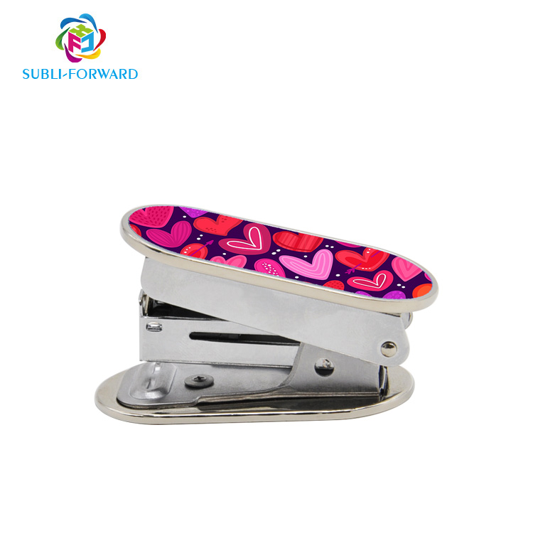 Пустой металлический степлер для дома и офиса овальной формы с сублимационной печатью и логотипом на заказ