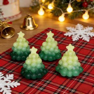 DIY Crystal Dropping Glue Pine Aromatherapy Gypsum <b>Candle</b> Snowflake Bubble Pine Christmas Tree Silicone <b>Mold</b> - Product Image 3