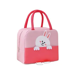 Cute Bear Animals Lunch Bag Cartoon Pets Reusable Insulated Lunch Tote Bag Lunchbox Container