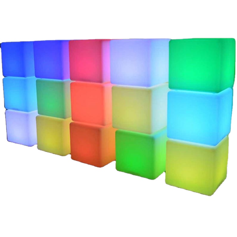 outdoor rechargeable modern cube waterproof led furniture garden chair led cube chair