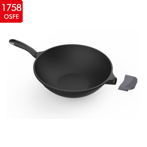 Haute Qualité Antiadhésive 38Cm Moulage sous pression En Aluminium Ustensiles De Cuisine <span class=keywords><strong>Grand</strong></span> <span class=keywords><strong>Wok</strong></span> Avec Couvercle - Product Image 3