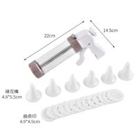 Kit de décoration de gâteaux, machine à presser les biscuits, pistolet à presser les biscuits transparent avec 13 disques et 6 embouts pour la décoration de biscuits faits maison