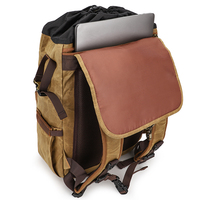 Outdoor Digital Gear Kameratasche aus Gewachstem Canvas DSLR Fotografie-Rucksack mit Laptop-Fach Stativhalterung