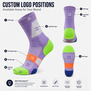 Chaussettes de course à compression personnalisées, respirantes, en maille, à séchage rapide, avec talon et orteils rembourrés, pour marathon, vente en gros - Product Image 2