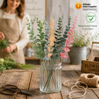 Tige d'eucalyptus artificielle pour la décoration de mariage, de fête, de maison, de table intérieure, de scène de Thanksgiving, feuillage réaliste en soie synthétique