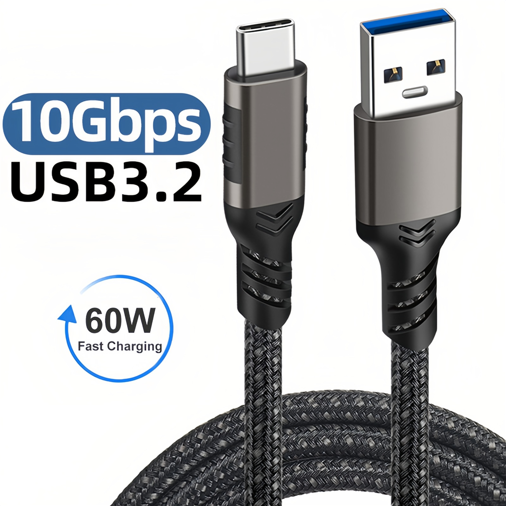 SUMPK Cavo USB C 3.1 Gen 2, 3m 100W Con Angolo Retto, 10Gbps E Video 4K 60Hz, Confezione Da 2 - 3