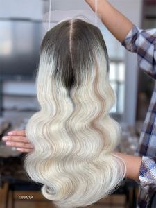 Cheveux humains 100 sur mesure de meilleure qualité 5*5 Lace Front 8*8 Topper Body Wave Human Woman Hair Topper pour femmes blanches - Product Image 2