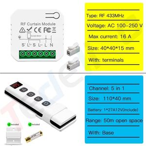 BSSY) Modulo Interruttore Telecomando RF Tedeligo per Porte di Garage e Trasmettitore Wireless 5 in 1 Canali, Bidirezionale, 110v 220v 16A - Product Image 3