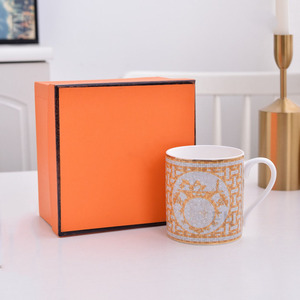 European-Style Light Luxury Bone China <b>Mug</b> Gift <b>Box</b> Vintage Geometric Pattern Coffee Cup And Water Cup Wholesale - Product Image 4