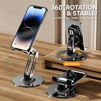 Support de tablette rotatif à 360° en alliage d'aluminium, support de bureau doublement pliable pour tablettes de 12,9 pouces, vente en gros pour entreprises, OEM
