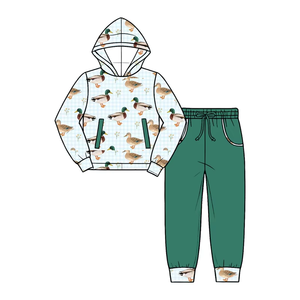 Ensemble sweat à capuche et jogging imprimé camouflage canard pour garçons, tenue décontractée style chasse, vêtements d'automne, vente en gros - Product Image 2