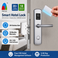Cerradura de Puerta de Hotel RFID Impermeable para Puertas de Madera con Software de Gestión PRND y Tarjetas de Acceso Anti-Robo
