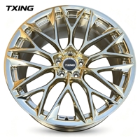 Jantes en alliage d'aluminium 6061-T6 sur mesure, 18-24 pouces, vente chaude d'usine, jantes de voiture forgées dorées polies sur mesure de 21 pouces