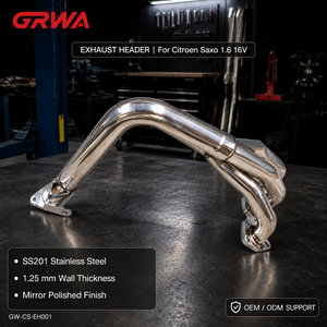 Collettore di Scarico GRWA per Citroen <span class=keywords><strong>Saxo</strong></span> <span class=keywords><strong>1.6</strong></span> 16V in Acciaio Inox 201 1.25mm Lucidato a Specchio, Tubo di Scarico Migliorato - Product Image 5