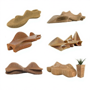 Banco de Madera Maciza para Exteriores, Asiento Irregular, Anticorrosión, Hecho a Medida, Silla de Descanso para Centro Comercial, Guangdong - Product Image 1