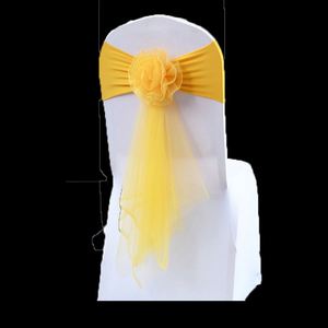 Nœuds de chaise dorés décoratifs pour mariage, nœuds de chaise en spandex pour mariage, nœuds de chaise pour concours de beauté et banquets - Product Image 1